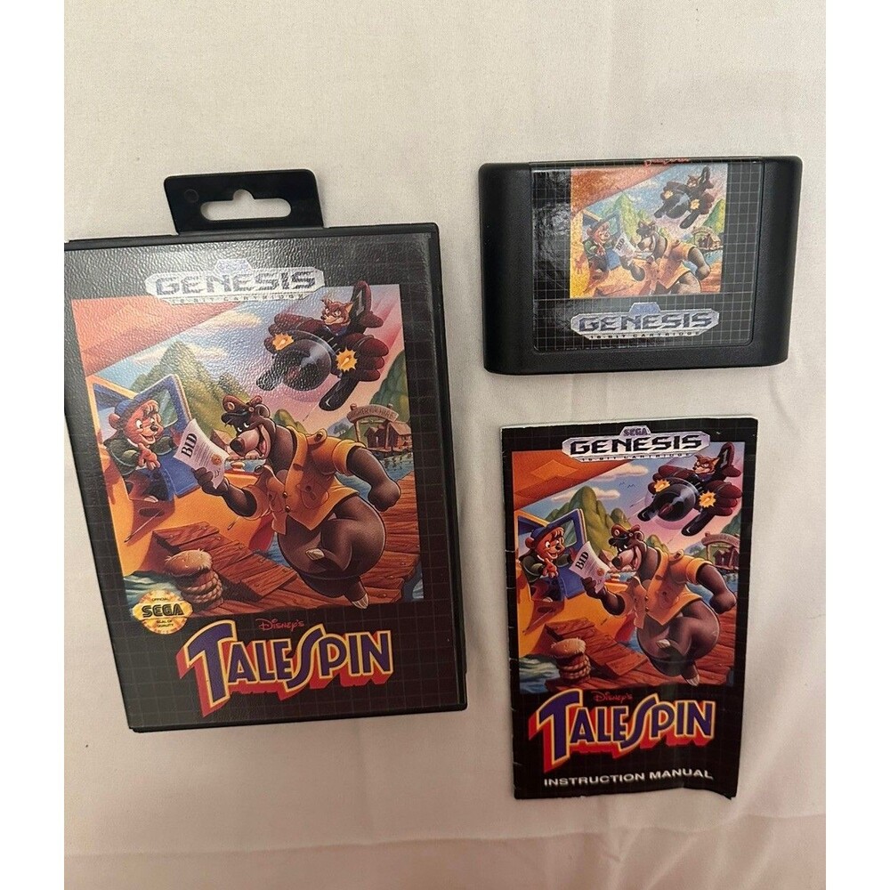 DISNEY'S TALESPIN SEGA GENESIS COMPLETE W/ MANUAL HANGTAB CIB